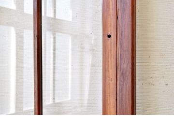アンティーク大振りなダイヤガラス戸2枚セット　(引き戸)