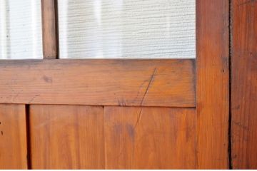 アンティーク大振りなダイヤガラス戸2枚セット　(引き戸)