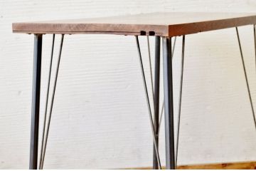 アンティーク家具　☆古い木の鉄脚アンティークテーブル(作業台、机)2