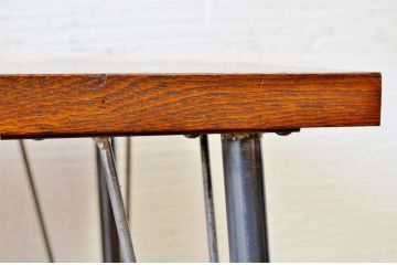 アンティーク家具　☆古い木の鉄脚アンティークテーブル(作業台、机)2