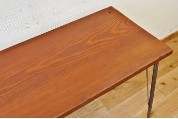 アンティーク家具　☆古い木の鉄脚アンティークテーブル(作業台、机)7