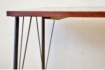 アンティーク家具　☆古い木の鉄脚アンティークテーブル(作業台、机)7