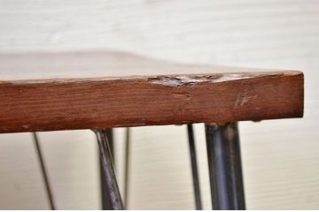 アンティーク家具　☆古い木の鉄脚アンティークテーブル(作業台、机)7