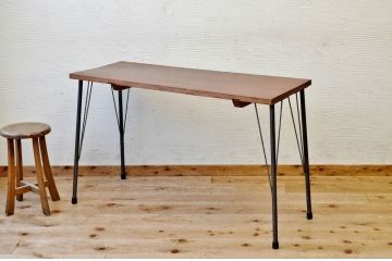 アンティーク家具　☆古い木の鉄脚アンティークテーブル(作業台、机)7