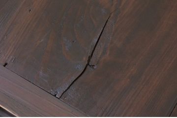 アンティーク家具　★古い木のシンプルな横長アンティーク飾り棚