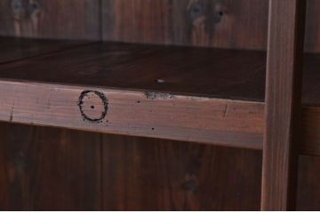 アンティーク家具　★古い木のシンプルな横長アンティーク飾り棚