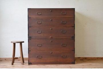 アンティーク家具　☆古いお家の二段重ね時代箪笥(チェスト)