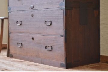 アンティーク家具　☆古いお家の二段重ね時代箪笥(チェスト)