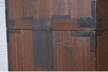 アンティーク家具　☆古いお家の二段重ね時代箪笥(チェスト)