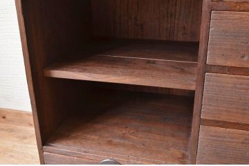 アンティーク家具　多少の傷み有り!!変わり型収納棚