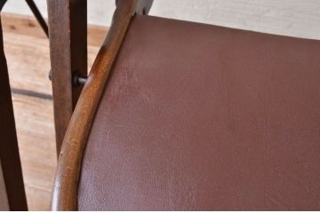 アンティーク家具　イギリスアンティーク　折り畳み式チェア2脚セット(椅子、イス)