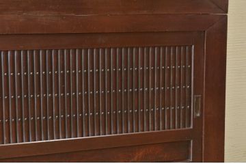 アンティーク家具　明治〜大正時代　丸桟引き戸の変わり型近江水屋箪笥