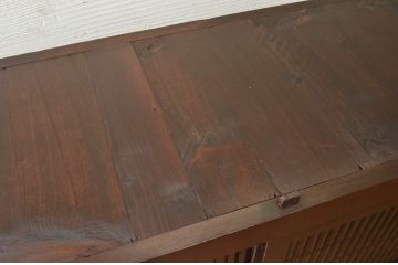 アンティーク家具　明治〜大正時代　丸桟引き戸の変わり型近江水屋箪笥