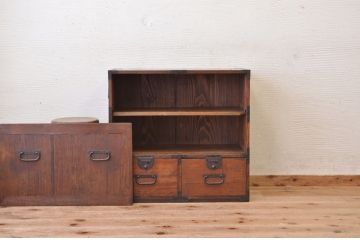 アンティーク家具　古民具　骨董　ケンドン扉付きの収納棚