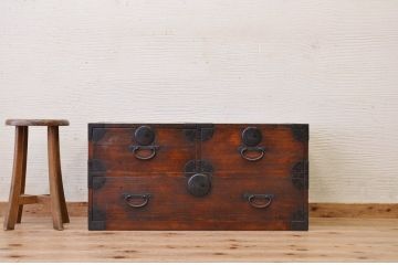 アンティーク家具　古民具　骨董　味のある引き出しローボード1