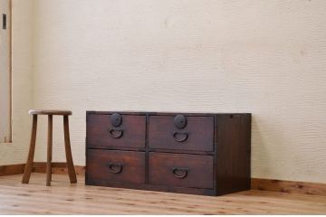 アンティーク家具　古民具　骨董　味のある引き出しローボード2