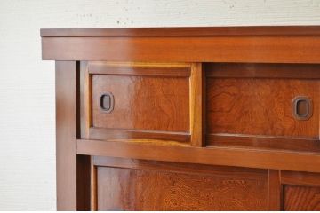 アンティーク家具　古民具　骨董　極上のコンディションの欅玉杢金沢水屋箪笥