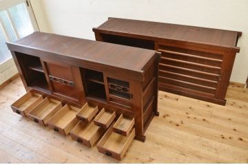 アンティーク家具　古民具　骨董　状態の素晴らしい水屋箪笥