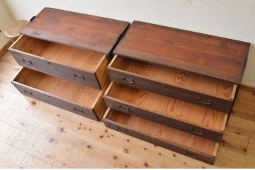 アンティーク家具　☆古い桐材の重ね箪笥(桐箪笥、桐たんす)