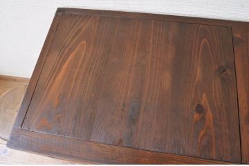 アンティーク家具　前面欅!シンプルなモールガラス収納棚(食器棚)