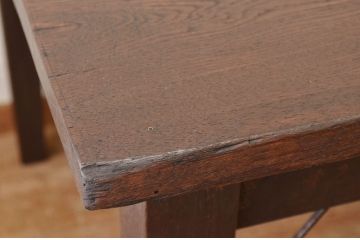 アンティーク家具　1950〜60年代　ナラ材の大きな作業台(ダイニングテーブ)1
