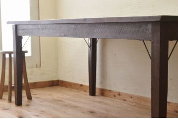 アンティーク家具　1950〜60年代　ナラ材の大きな作業台(ダイニングテーブ)1