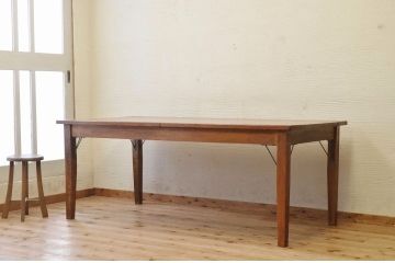 アンティーク家具　1950〜60年代　ナラ材の大きな作業台(ダイニングテーブ)2