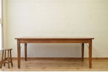 アンティーク家具　1950〜60年代　ナラ材の大きな作業台(ダイニングテーブ)2