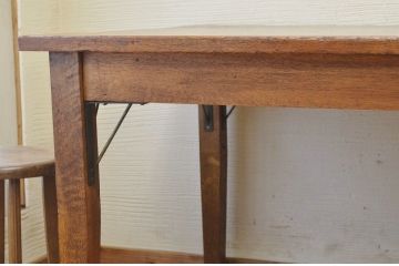 アンティーク家具　1950〜60年代　ナラ材の大きな作業台(ダイニングテーブ)2