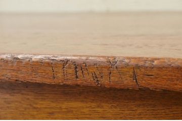 アンティーク家具　1950〜60年代　ナラ材の大きな作業台(ダイニングテーブ)2
