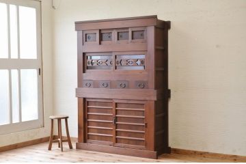 極上美品!二段重ね四尺水屋箪笥