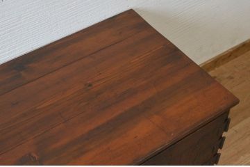 アンティーク家具　天板補強した観音開き時代箪笥ローボード(ローチェスト)