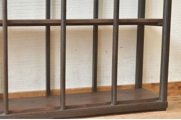 アンティーク家具　古民具　骨董　枠が栗材のシンプルな飾り棚