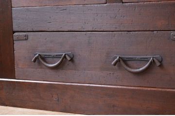 アンティーク家具　明治時代　近江　二段重ね引き出し収納棚(薬箪笥)