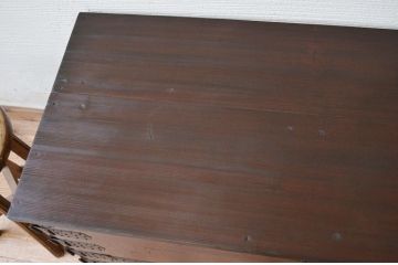 アンティーク家具　天板補強の観音開き時代箪笥ローボード
