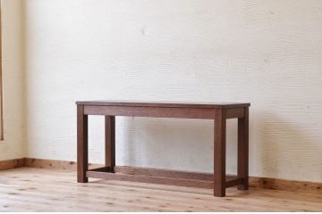 アンティーク家具　古い木のシンプルなアンティークベンチ