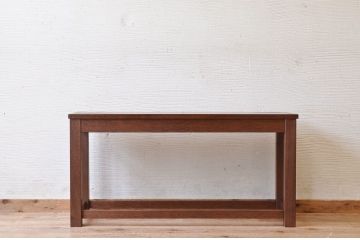アンティーク家具　古い木のシンプルなアンティークベンチ