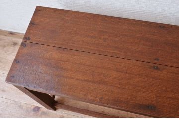 アンティーク家具　古い木のシンプルなアンティークベンチ
