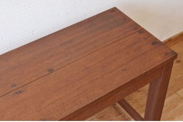 アンティーク家具　古い木のシンプルなアンティークベンチ