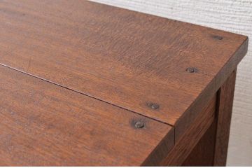 アンティーク家具　古い木のシンプルなアンティークベンチ