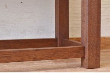 アンティーク家具　古い木のシンプルなアンティークベンチ