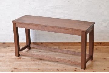 アンティーク家具　古い木のシンプルなアンティークベンチ