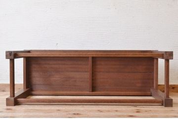 アンティーク家具　古い木のシンプルなアンティークベンチ