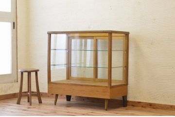 アンティーク家具　古いパン屋のアンティークガラスケース