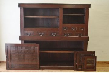 アンティーク家具　明治〜大正　味わい深い六尺水屋箪笥