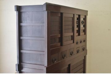 アンティーク家具　明治〜大正　味わい深い六尺水屋箪笥
