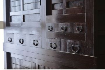 アンティーク家具　明治〜大正　味わい深い六尺水屋箪笥