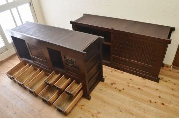 アンティーク家具　明治〜大正　味わい深い六尺水屋箪笥