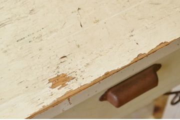 アンティーク家具　白いペイントの両面引き出しアンティーク作業台