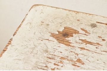 アンティーク家具　白いペイントの両面引き出しアンティーク作業台